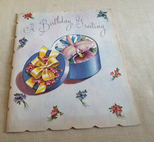 Load image into Gallery viewer, Vintage Flower In Box Embossed Floral Design Birthday Card