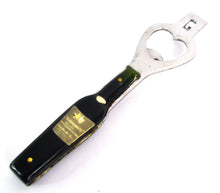 Load image into Gallery viewer, Vintage Black And White Whisky Bottle Shaped Handle Bottle Opener