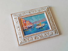 Load image into Gallery viewer, Original Portofino Painting | Italian Riviera Artwork | Hand-Painted Coastal Scene | 27.5cm x 22.5cm