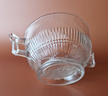 Load image into Gallery viewer, Vintage Cut Glass 2-Handled Cream Soup Bowl , Clear, 7cm high, 12cm diameter