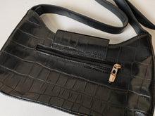 Load image into Gallery viewer, Clubhouse Crocodile Pattern Shoulder Bag by Jane Shilton Black Colour