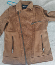 Load image into Gallery viewer, Delpino Men’s Brown Faux Leather Biker Jacket – Size S – Made in Turkey