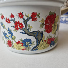 Load image into Gallery viewer, Vintage 1960's Enamelware Dutch 60's Cooking Pot Groovy Flower Power Pot No Lid