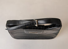 Load image into Gallery viewer, Clubhouse Crocodile Pattern Shoulder Bag by Jane Shilton Black Colour
