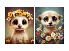 Load image into Gallery viewer, 25 Cute Flower Meerkats Coloring Book – For Adults and Kids | Grayscale Coloring Pages | Instant Download | Printable PDF