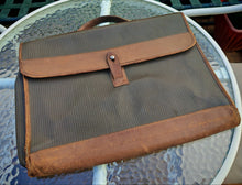 Load image into Gallery viewer, Vintage Charles Jourdan Actif Paris Leather & Canvas Briefcase Document Bag