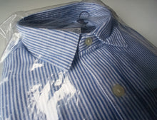 Load image into Gallery viewer, ONLY & SONS Men's Blue White Striped Oxford Shirt Size S Long Sleeve New