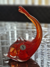 Load image into Gallery viewer, Art Glass Dolphin MTARFA Malta Paperweight Figurine Orange and Clear Colours