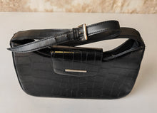 Load image into Gallery viewer, Clubhouse Crocodile Pattern Shoulder Bag by Jane Shilton Black Colour