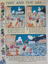 Load image into Gallery viewer, Vintage Tiny and Tot Are Happy by the Sea Double Page Book Print 35 x 25.5cm