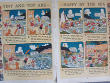 Load image into Gallery viewer, Vintage Tiny and Tot Are Happy by the Sea Double Page Book Print 35 x 25.5cm