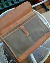 Load image into Gallery viewer, Vintage Charles Jourdan Actif Paris Leather & Canvas Briefcase Document Bag
