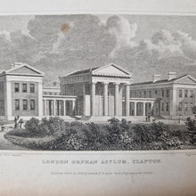 Load image into Gallery viewer, Vintage Book Plate Print: The London Orphan Asylum, Clapton Engraving by H.W. Bond, 1828 after T.H.