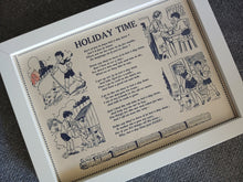 Load image into Gallery viewer, Vintage Holiday Time Poem Framed Print Book Page Childrens Nursery Wall Art Deco