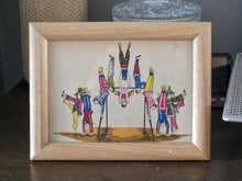 Load image into Gallery viewer, Book Plate Print Picture Frame Carnival Circus Acrobat Performers wooden frame