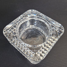 Load image into Gallery viewer, Heavy Cut Crystal Square Cut Out Trinket Dish Tea Light Candle Holder France 4"