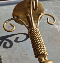 Load image into Gallery viewer, Pair Gold Tone Heavy Metal Candlestick Candle Holders