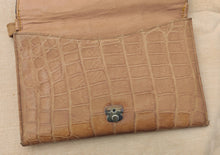 Load image into Gallery viewer, Vintage Crocodile Effect Leather Clutch Vanity Purse | G.W. Scott & Sons London | 23cm x 15.5cm
