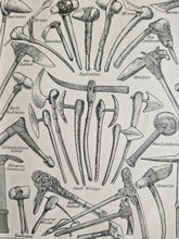 Load image into Gallery viewer, Battle Axe Image Illustrations Vintage Drawing Image Book Plate, Where Was That Battle-Axe Used? Old