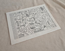 Load image into Gallery viewer, Vintage Bookplate Illustration , What Is That Kitchen Utensil , Original Print