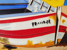 Load image into Gallery viewer, Vintage Elgate Ceramic Wall Plaque – Nautical Fishing Boat Scene – 35.5cm x 28cm