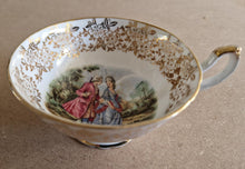 Load image into Gallery viewer, Vintage fine bone china gold pattern teacup , saucer and side plate set
