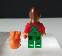 Load image into Gallery viewer, LEGO City Female Gardener Minifigure Cat Figure Red Paddle Accessory