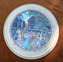 Load image into Gallery viewer, Royal Worcester Fine Bone China Village Market Wall Plate Framed 28.5cm England