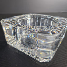 Load image into Gallery viewer, Heavy Cut Crystal Square Cut Out Trinket Dish Tea Light Candle Holder France 4"
