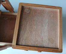 Load image into Gallery viewer, Vintage Wooden Cantilever Sewing Box Craft Storage Box Fold-Out Handle 28cm