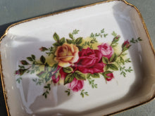 Load image into Gallery viewer, Vintage Royal Doulton Visitor Centre Rectangular Dish Tray , Rose Flower Design Ring Jewellery Tray
