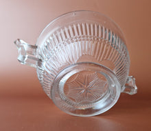 Load image into Gallery viewer, Vintage Cut Glass 2-Handled Cream Soup Bowl , Clear, 7cm high, 12cm diameter