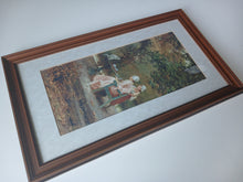 Load image into Gallery viewer, Framed Victorian Garden Print Ladies Tea Time Cat Wall Art 50 x 30cm