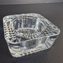Load image into Gallery viewer, Heavy Cut Crystal Square Cut Out Trinket Dish Tea Light Candle Holder France 4"