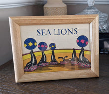 Load image into Gallery viewer, Book Plate Print Picture Frame Sea Lions Performing At Carnival Circus Framed