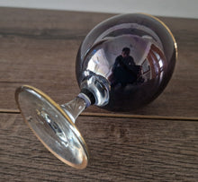 Load image into Gallery viewer, Vintage Blue Colour Sherry Glass With Gold Colour Edge 13.5cm tall