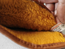 Load image into Gallery viewer, Vintage Tan Vinyl Gloves with Warm Lining – Size Medium – Made in Hong Kong