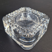 Load image into Gallery viewer, Heavy Cut Crystal Square Cut Out Trinket Dish Tea Light Candle Holder France 4"