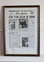 Load image into Gallery viewer, Vintage Book Plate Print Picture Frame Old News Paper Page Print in Wooden Frame