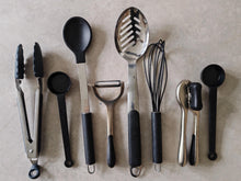 Load image into Gallery viewer, Used Kitchen Utensil Set – Black & Stainless Steel – Pre-Owned Cooking Tools Job Lot