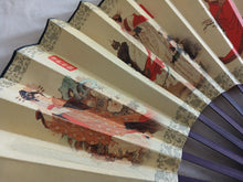 Load image into Gallery viewer, Vintage Asian Folding Fan Four Chinese Beauties Dance Fan 58.5cm