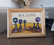 Load image into Gallery viewer, Book Plate Print Picture Frame Sea Lions Performing At Carnival Circus Framed