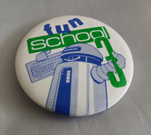 Load image into Gallery viewer, Vintage Fun School 2 Computer Game Promo Pin Badge 5.5cm Educational Retro
