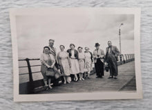 Load image into Gallery viewer, Vintage Black & White Old Family Group Travel Photograph, Group Of Woman with Smartly Dressed Men By