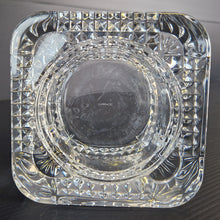 Load image into Gallery viewer, Heavy Cut Crystal Square Cut Out Trinket Dish Tea Light Candle Holder France 4"