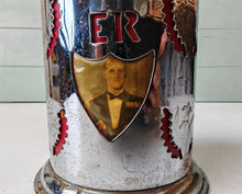Load image into Gallery viewer, Vintage Royal Commemorative Tea Caddy Canister - Silver with Royal Portraits