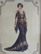 Load image into Gallery viewer, Framed Art Deco Lady Fashion Print Vintage Style Wall Art Picture 36 x 27cm