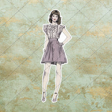 Load image into Gallery viewer, Vintage 1970s Ladies Fashion Sketch Illustration Fussy Cut Cut Out Art Image 20 PNG Images Instant Download DIY Stickers Ephemera Clip Art