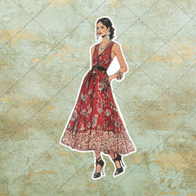 Load image into Gallery viewer, Vintage 1970s Ladies Fashion Sketch Illustration Fussy Cut Cut Out Art Image 20 PNG Images Instant Download DIY Stickers Ephemera Clip Art