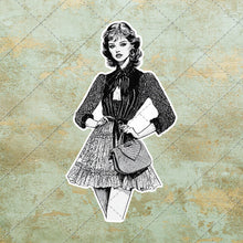 Load image into Gallery viewer, Vintage 1970s Ladies Fashion Sketch Illustration Fussy Cut Cut Out Art Image 20 PNG Images Instant Download DIY Stickers Ephemera Clip Art
